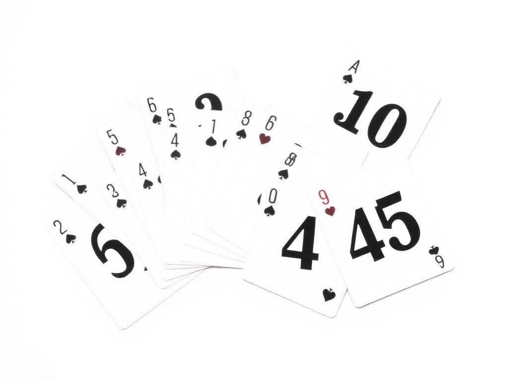 Jumbo index playing cards with large-print numbers for low-vision players