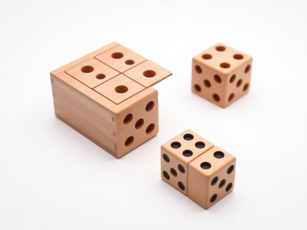 Shut the Box wooden dice game with numbered tiles flipped open