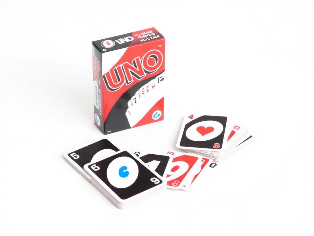 UNO card game deck with bright red, yellow, green, and blue cards